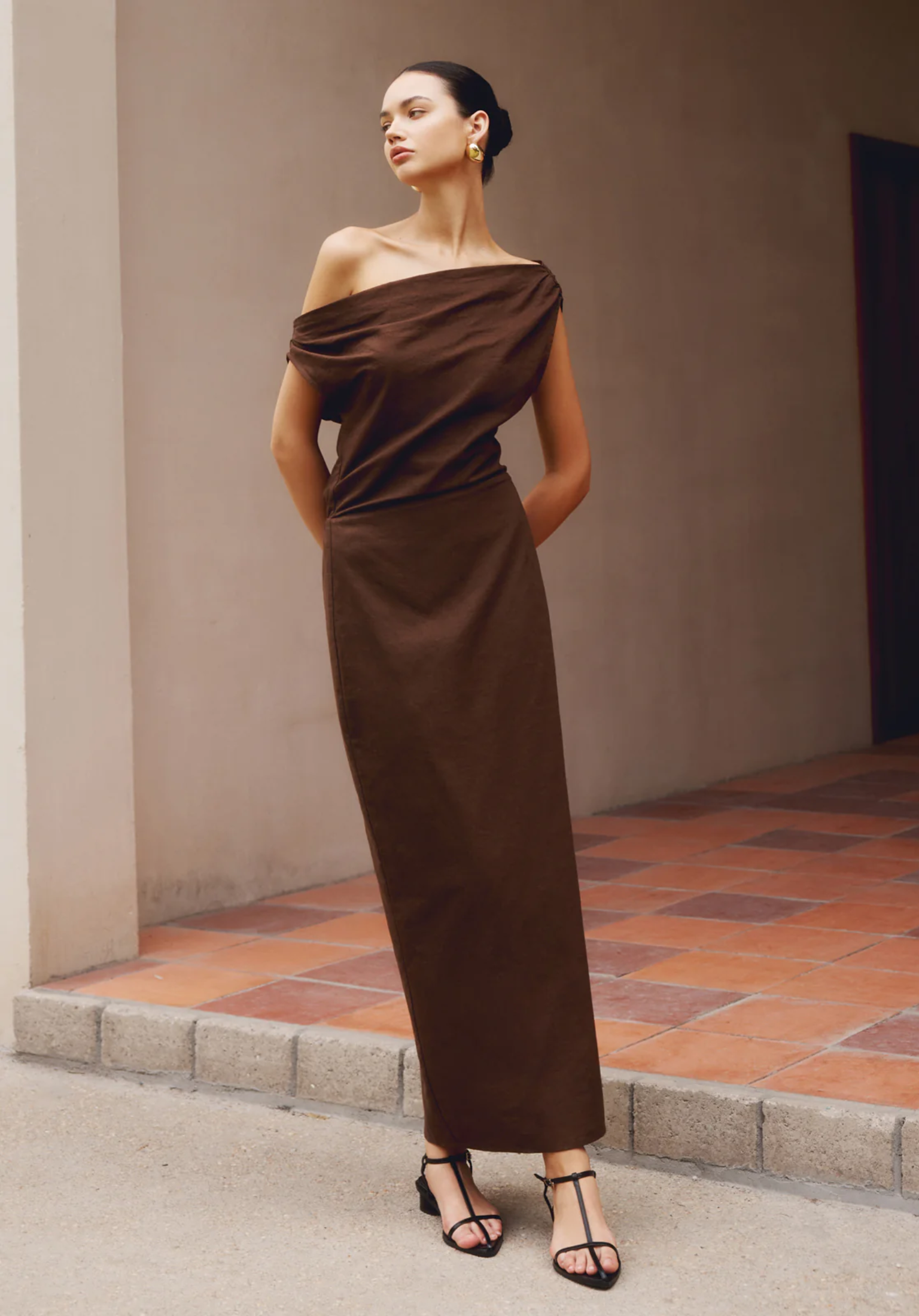 Asymmetrische maxi-jurk