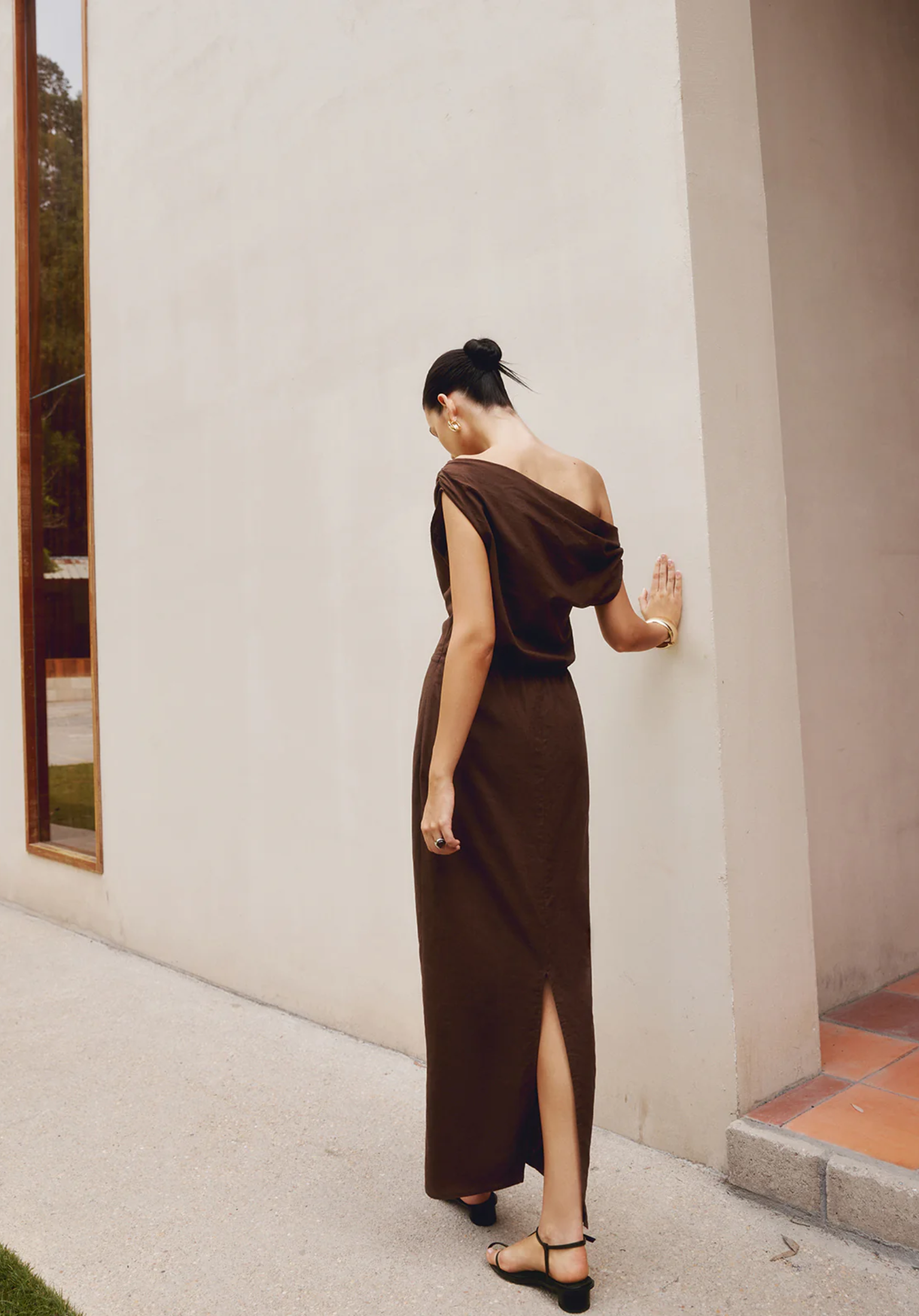 Asymmetrische maxi-jurk