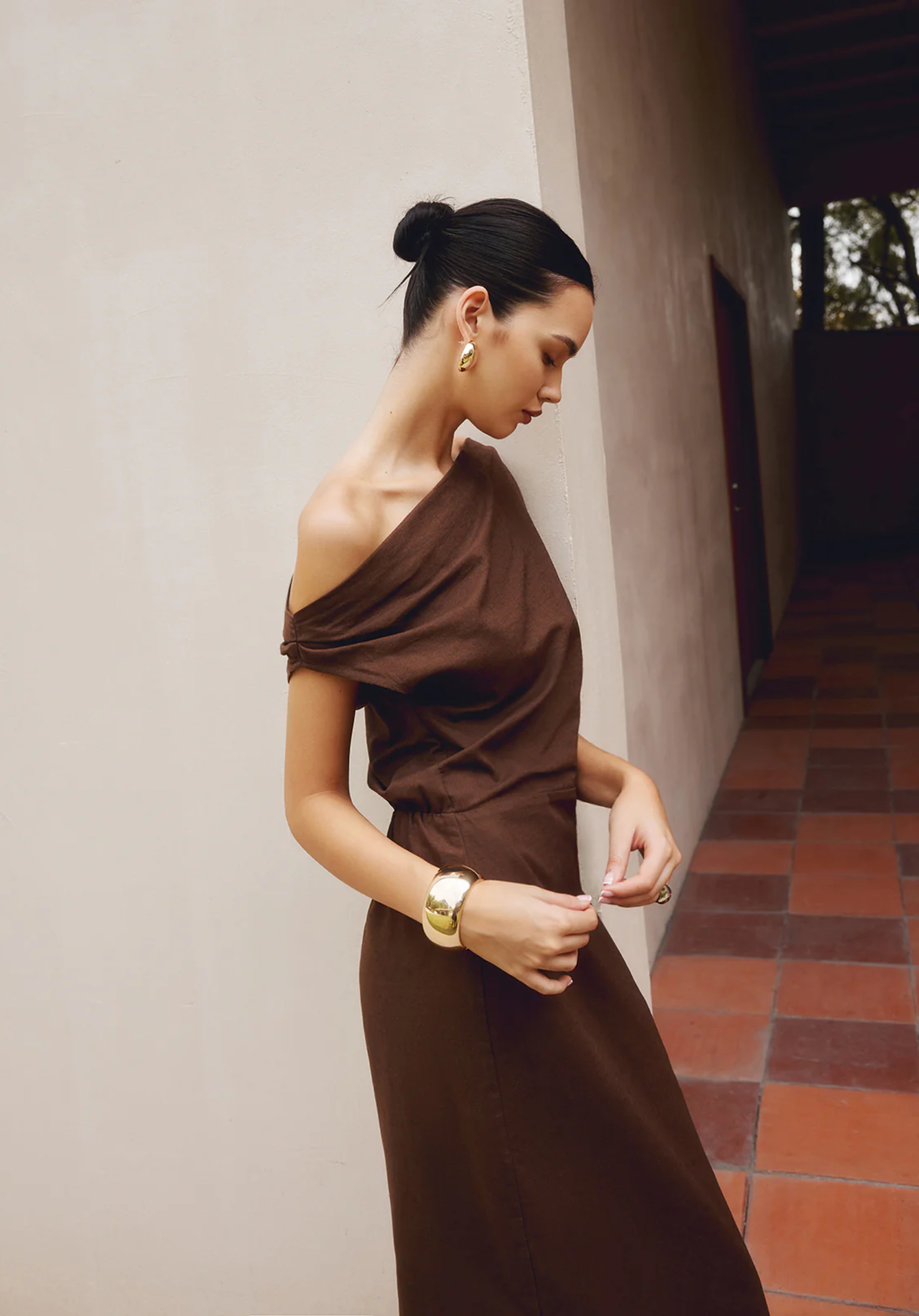 Asymmetrische maxi-jurk