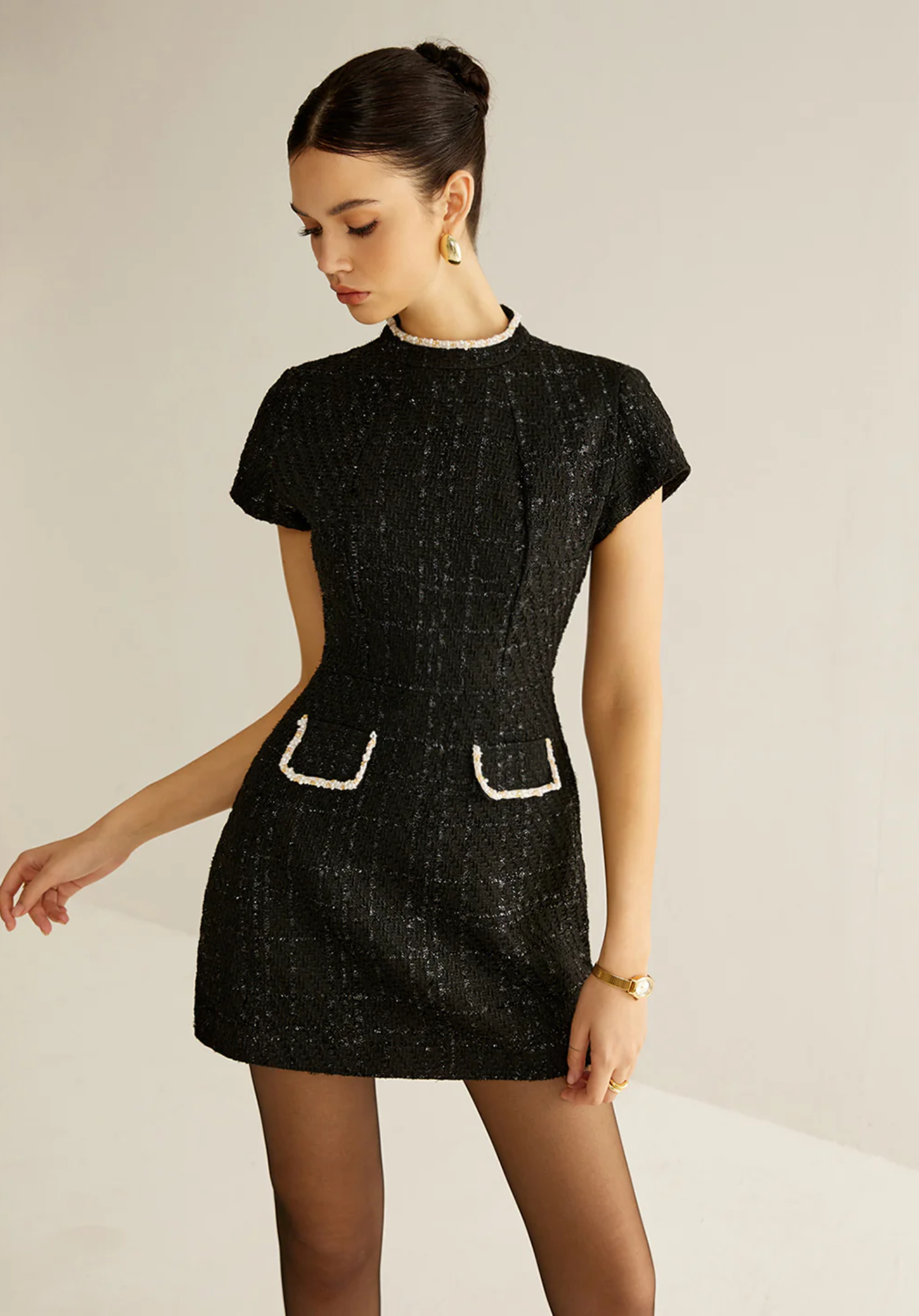 Tweed mini-jurk